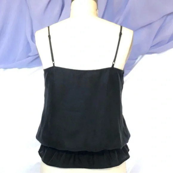 Y2K Juicy Couture Silk Lace Spaghetti Straps Top black size xsmall Like New - Picture 5 of 7